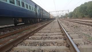 With Lko 11138 WDM3A moving from utraitia station towards Lucknow charbagh in it's slow pace