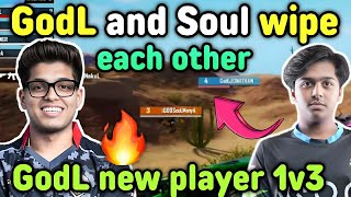 Godlike and Soul both wipe each other 😲 Godl new player 1v3 clutch ✅