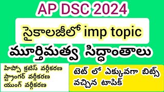 AP DSC// సైకాలజీ క్లాస్// మూర్తిమత్వ సిద్ధాంతాలు #aptet2024 #apdsc2024 #dscpsychology #psychology