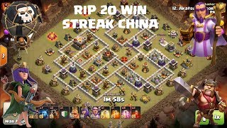 TH11 War Attack Strategy 2018 | RIP 20 win streak China