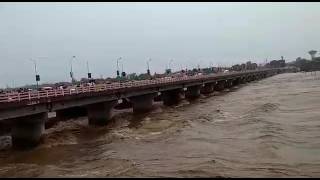 Nehru bridge Today scene-Ahmedabad riverfront - heavy rain 2017 - overflow