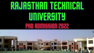 PhD Admission 2022-23|Latest Ph.D Notification 2022.Ph.D Admission in Rajasthan Technical  Universit