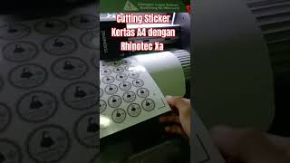 cutting sticker kertas A4 dengan rhinotec xa kecepatan 200 force 10 mata pisau 45*, Mark offset 17mm