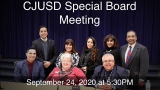 CJUSD Special Board Meeting - Sep 24, 2020