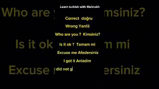 Basic phrases in turkish#turkish #turkishgrammar #turkishlessons