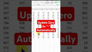 Zero convert in hyphen -| update zero as hyphen | excel interview #excelworld #excelfunction #excel