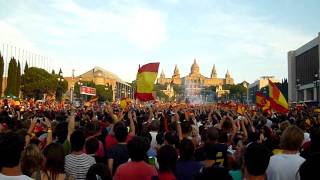 Spanish anthem at the FIFA Worldcup Final public viewing Barcelona