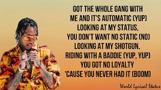 Too fast - Tyga (F9) lyrics