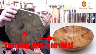 Wood Turning the Reclaimed / Recycled Oak Burl & Resin Bowl from start to finish