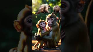 Joyful Reunited, Monkey Love, Jungle Hugs #shortvideo #viralshorts