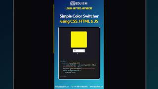 Simple Color Switcher using CSS, HTML & JS! #coding #html #css #javascript #js #cssbeginners #ai #ml