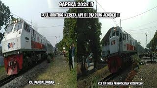 GAPEKA 2023 | FULL HUNTING KERETA API DI STASIUN JEMBER !!