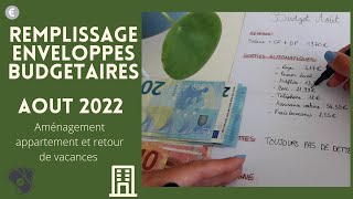 BUDGET AOUT 2022 / Enveloppes budgétaires / Aménagement appart, retour de vacances / Jeune et active