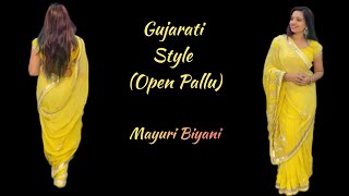 Sita inspired saree draping/ Gujarati style open pallu/ new way to drape Gujarati style