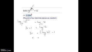 FS3128 solving an equation using log to base 10