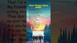 Maroon 5 - Don't Wanna Know (Lyrics) #shorts