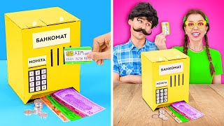 КАК СДЕЛАТЬ БАНКОМАТ ИЗ КАРТОНА 📦 Хаки для родителей! 😜 Идеи от 123 GO! TRENDS