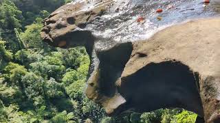 At the top of a waterfall on the Sandiaoling Waterfall Trail, Taiwan 台灣三貂嶺瀑布步道的瀑布頂