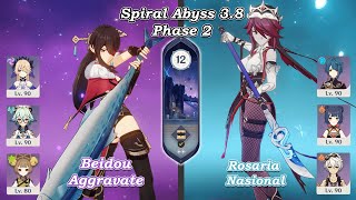 Spiral 3.8 Beidou Aggravate & Rosaria Nasional | All B4 Only | Fullstar | Genshin Impact