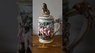 Antique Capodimonte porcelain style steins#tankards#french#german#italian#naples#porcelain#art