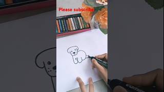 How to draw a cute puppy very easy