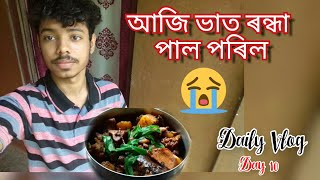 Aji Vat Rondhar Pal poril - আজি ভাত ৰন্ধাৰ পাল পৰিল || Daily Vlog - Day 10 || Furti Main