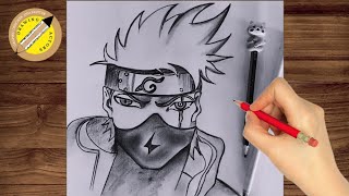 Kakashi Hatake drawing step by step | Anime drawing step by step | Easy drawing ideas for beginners❤