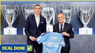 🚨🚨Official: Real Madrid star Andriy Lunin signs new contract until 2030