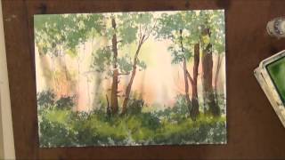 How to Sponge Trees with Watercolor Painting