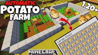 How To Make Automatic Potato Farm In Minecraft 1.20 Tutorial - Food Farm Mcpe