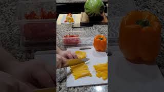 Cutting Peppers #satisfyingvideo #asmr #prepping #shorts