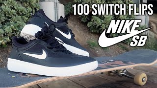 100 SWITCH KICKFLIPS In The Nike SB Nyjah Free 2!