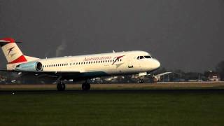 Austrian Arrows Fokker 100 landing Amsterdam Schiphol