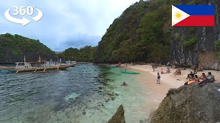 360 VR Beach Walk on Matinloc Island in El Nido, Palawan, Philippines