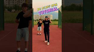 Bo staff spin tutorial. Class for beginners! Трюки с палкой. Обучалка🎯 #bostaff #shorts