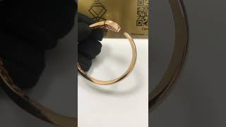 Bvlgari Serpenti Bracelet 18 Kt Rose Gold Bracelet Set with Blue Sapphire Eyes #18kbracelet #bvlgari