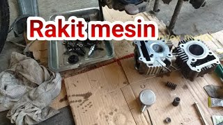 rakit mesin vega r || penyebab motor susah hidup dan bunyi kasar