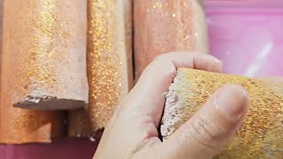 Crumbly cylinders reforms crush #asmr #relax #oddlysatisfying #cornstarch #stressrelief #crushing