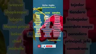 clase 3 kiche, vocabulario idioma kiche,Profesiones en KICHE,  ingles#guatemala #neryspanish