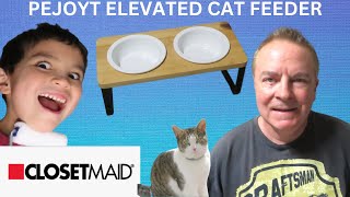 PEJOYT ELEVATED CAT FEEDER REVIEW & CLOSTMAID ORGANIZER