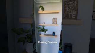 My Husband made floating shelves. #shortsfeed #floatingshelves #imadeit #woodworking #diy #wood