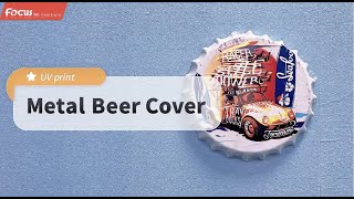 Amazing effects printing!DIY metal beer cover by Focusinc Alpha-Jet a2 uv printer!Great art deco.