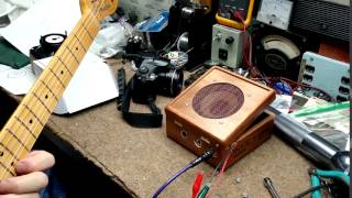 Crawfish Testing the Cigar Box Amp