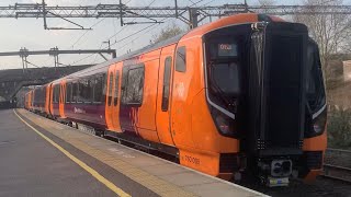 New West Midlands Trains 730006 and 730005 ‘Aventra’ departing Lichfield Trent Valley (23/3/2022)