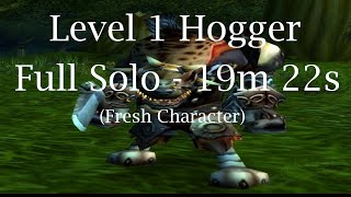 Classic WoW - Solo Level 1 Hogger! New Strat!