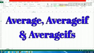 Average, Averageif and Averageifs