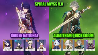 Raiden National & Alhaitham Quickbloom | Spiral Abyss 5.0 | Genshin Impact