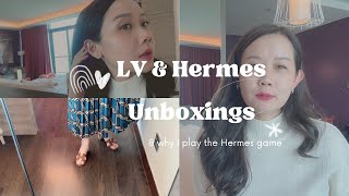 LV & Hermes Luxury unboxings - earrings & oasis sandals - Read your Heart & why I play the H game ❤️