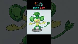 Drawing Pansage | Pokemon #shorts #drawing #howtodraw