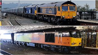 Double-headed Drax and other recent Huddersfield freight trains